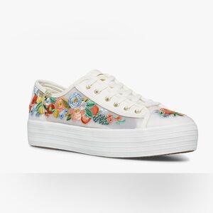 Anthropologie Keds X Rifle Paper Embroidered Mesh Canvas Sneaker 11